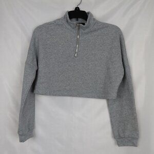 36Point5 | Gray 1/4 Zip Crop Sweatshirt | Size L